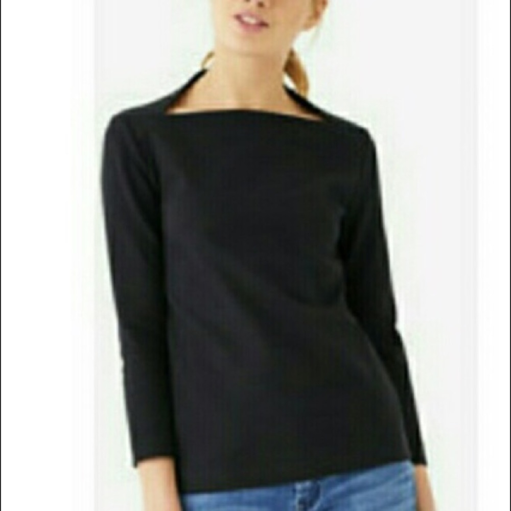 (SIZE L) Kate Spade Black Saturday Slip Neck Top